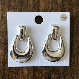 Silver 80s style earrings